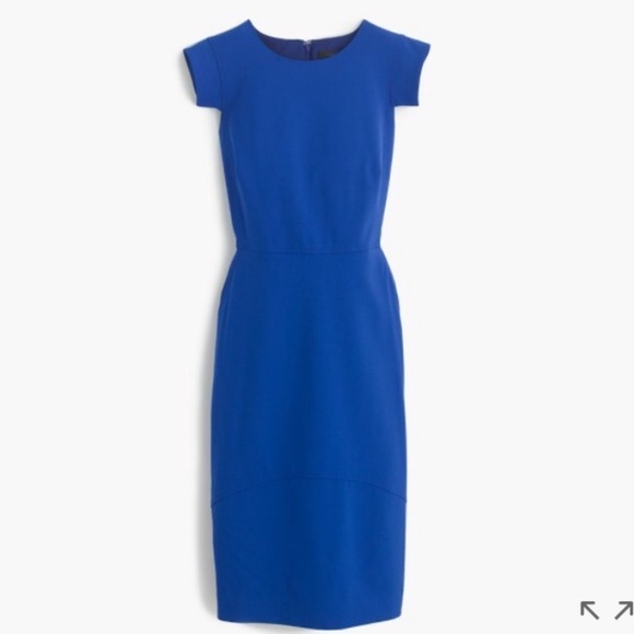 J. Crew Dresses & Skirts - J.Crew Resume Dress | Blue Monochrome Cap Sleeve Sheath Dress Women size 4